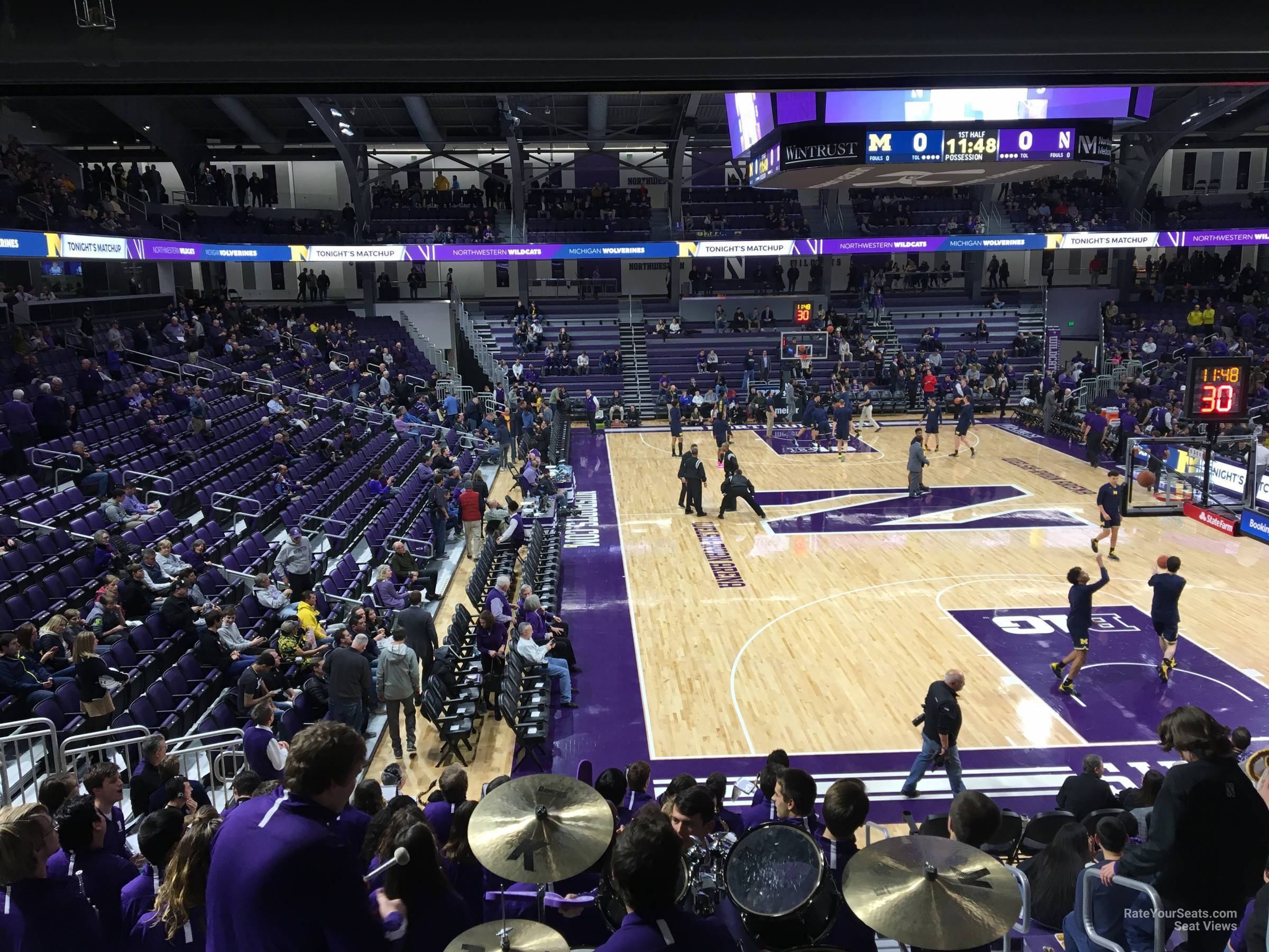 section 113, row 12 (above band) seat view  - welsh-ryan arena